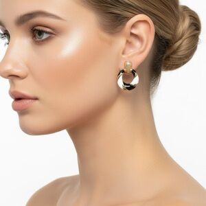 Elegant Gold and Silver Hoop Earrings